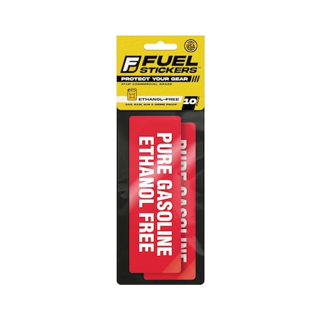 Fuel Stickers Ethanol Free Sticker, No Ethanol:  Fuel Can & Outdoor Power Equipment, Hvy-Dty, 6''x2'', 10PK Z-262ETH-10PK